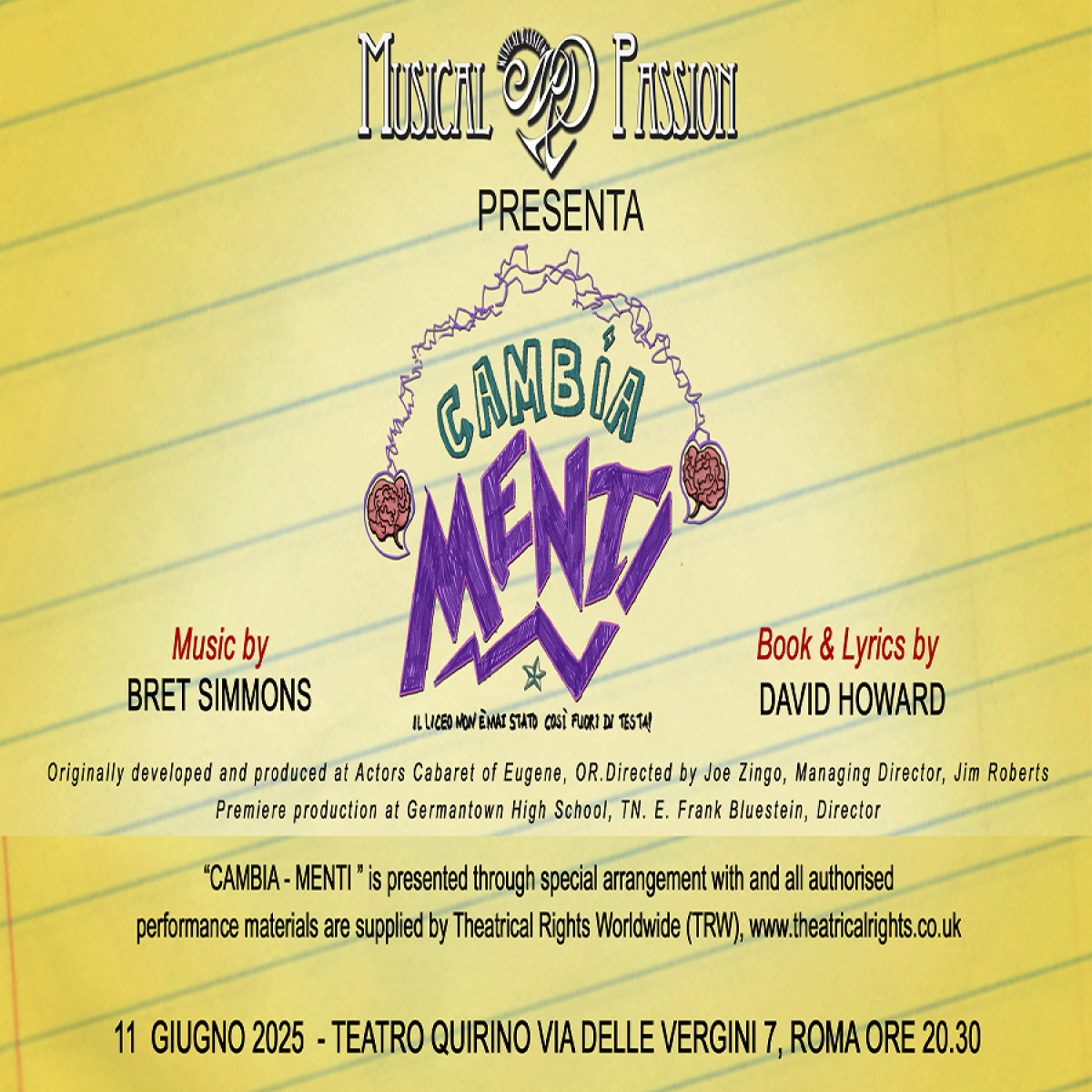 CAMBIA MENTI  IL MUSICAL