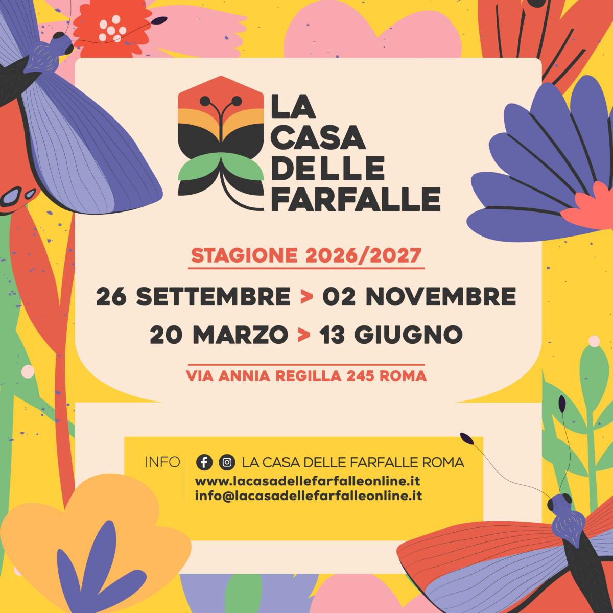 LA CASA DELLE FARFALLE 2026/27 | BIGLIETTO OPEN