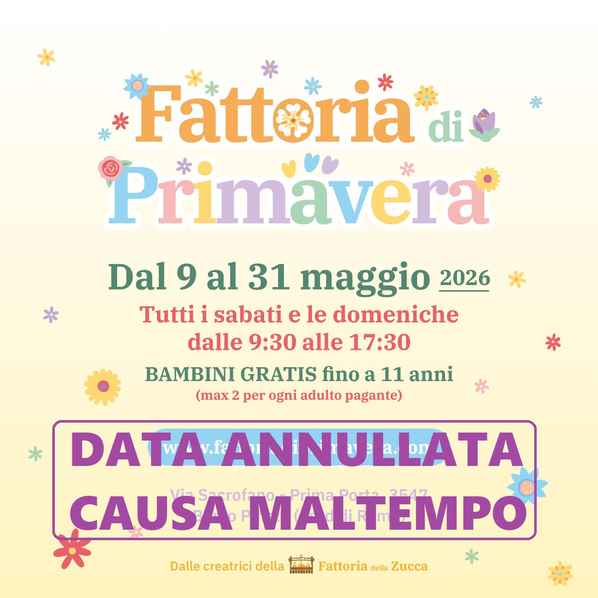 FATTORIA DI PRIMAVERA | Sab 16/05 - DATA ANNULLATA