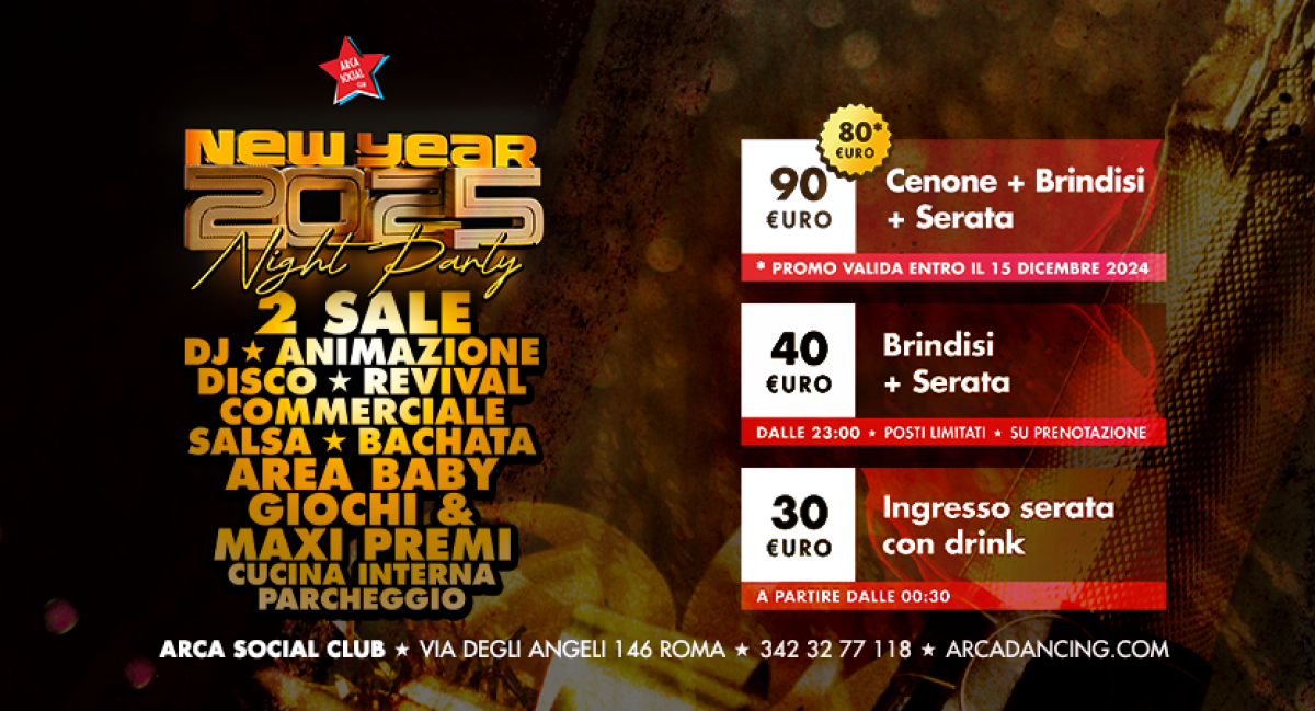 CAPODANNO 2025 ARCA SOCIAL CLUB