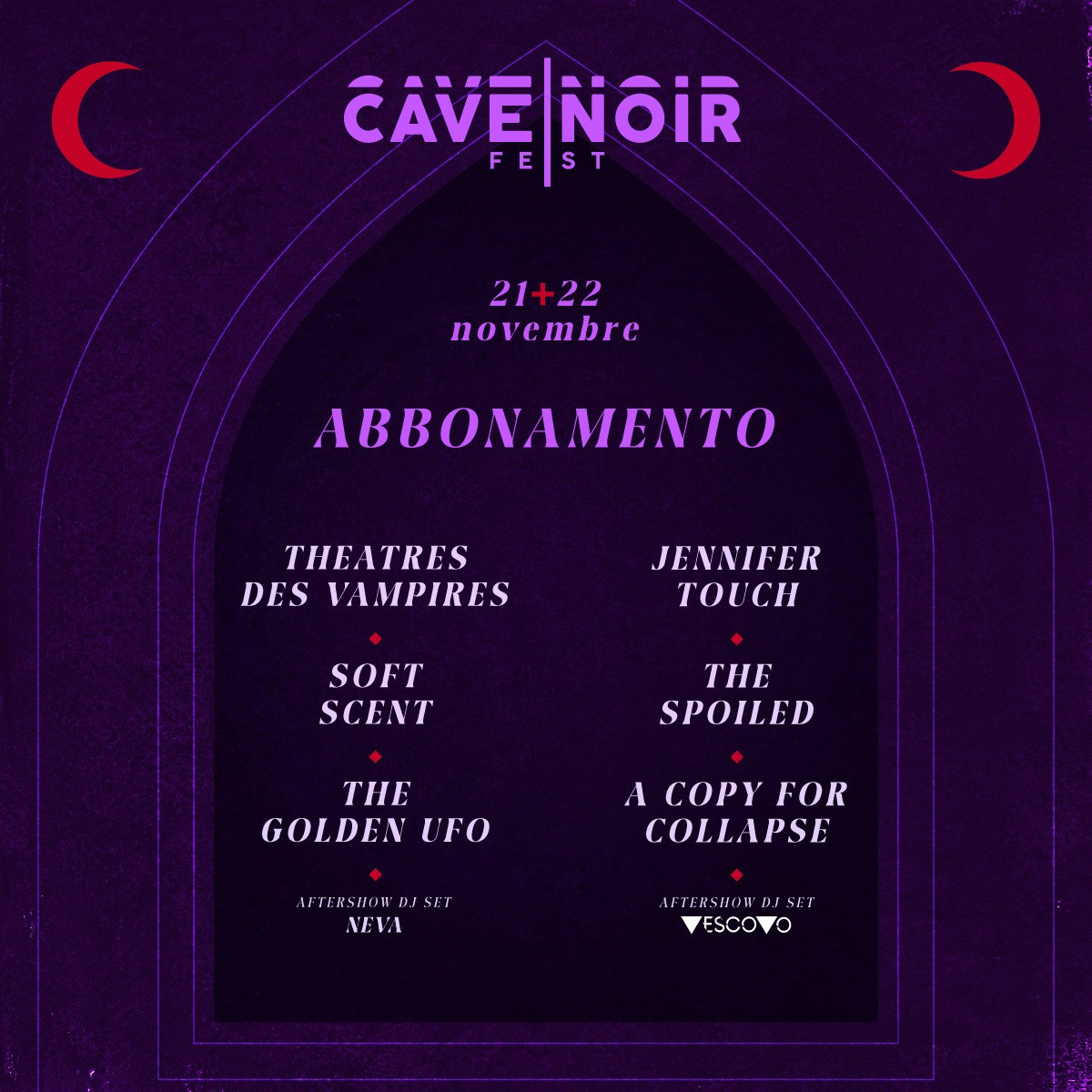 CAVE NOIR FEST - 21/22 Novembre - Abbonamento