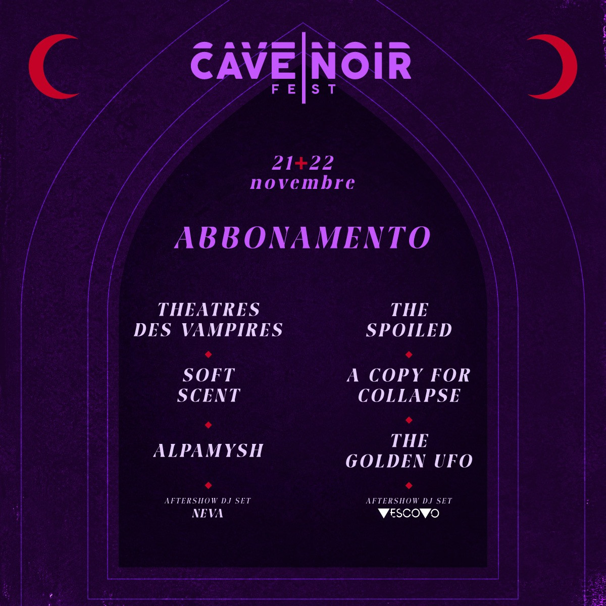 CAVE NOIR FEST - 21/22 Novembre - Abbonamento