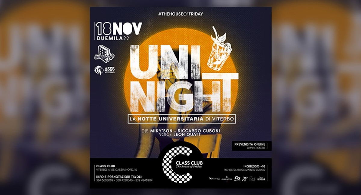 VEN 18 NOV | UNI NIGHT