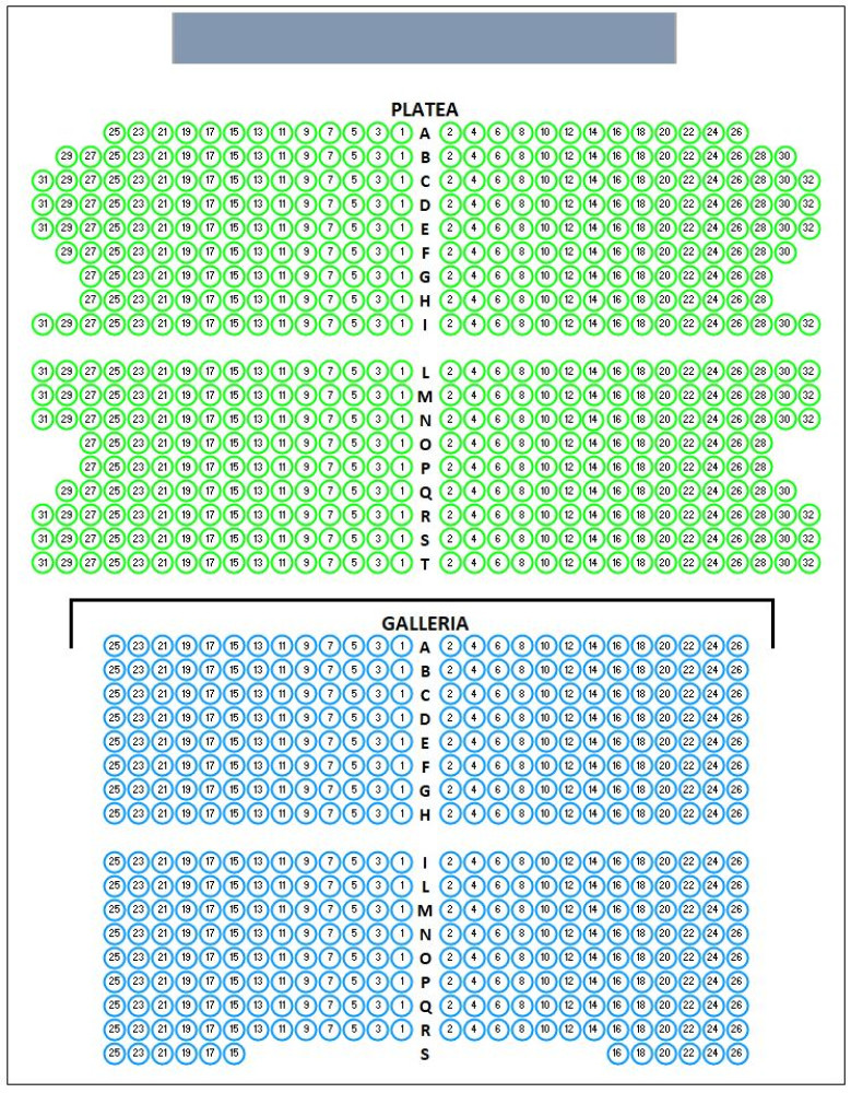 Mappa posti biglietteria spettacoli Teatro Orione - biglietteria online