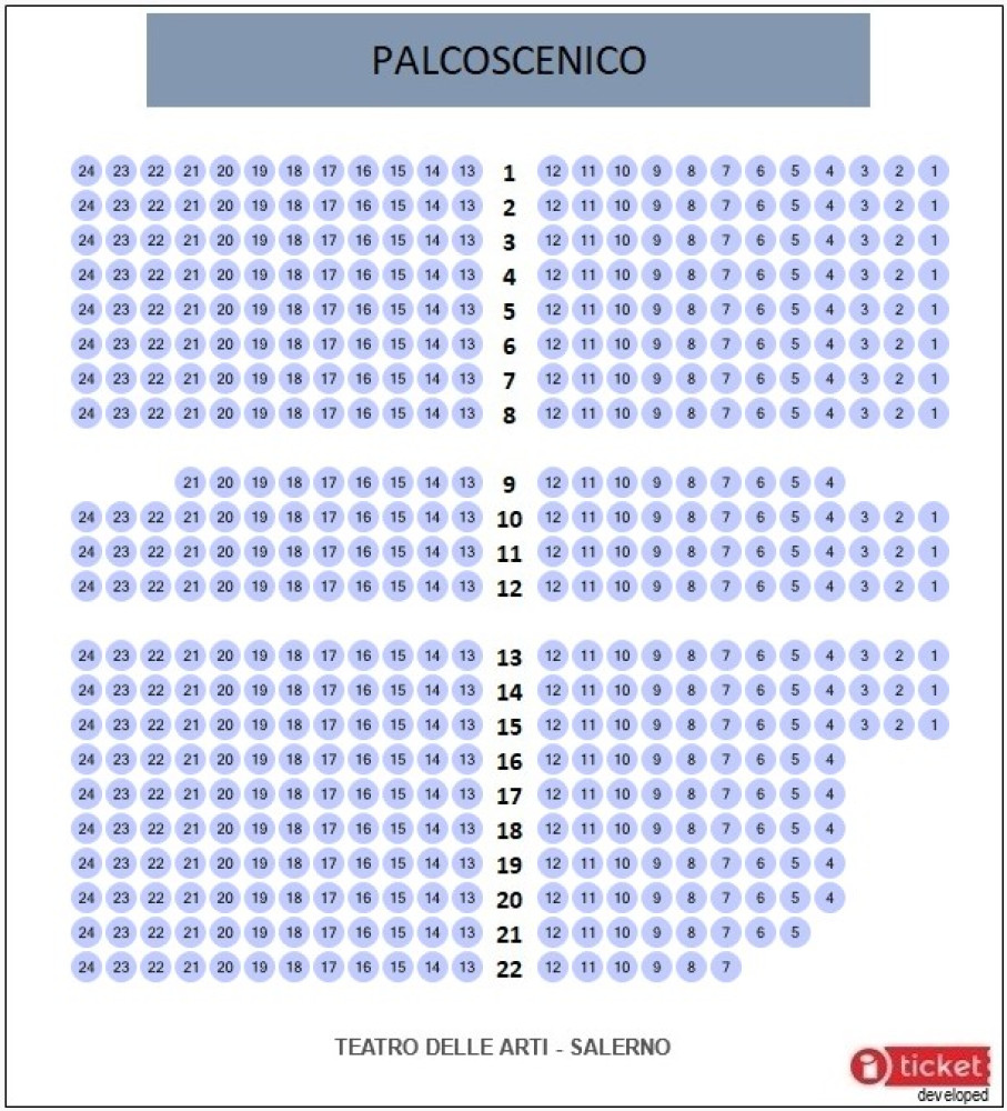 mappa posti teatro delle arti