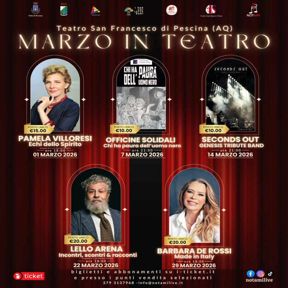 TEATRO SAN FRANCESCO PESCINA - MARZO IN TEATRO 2026